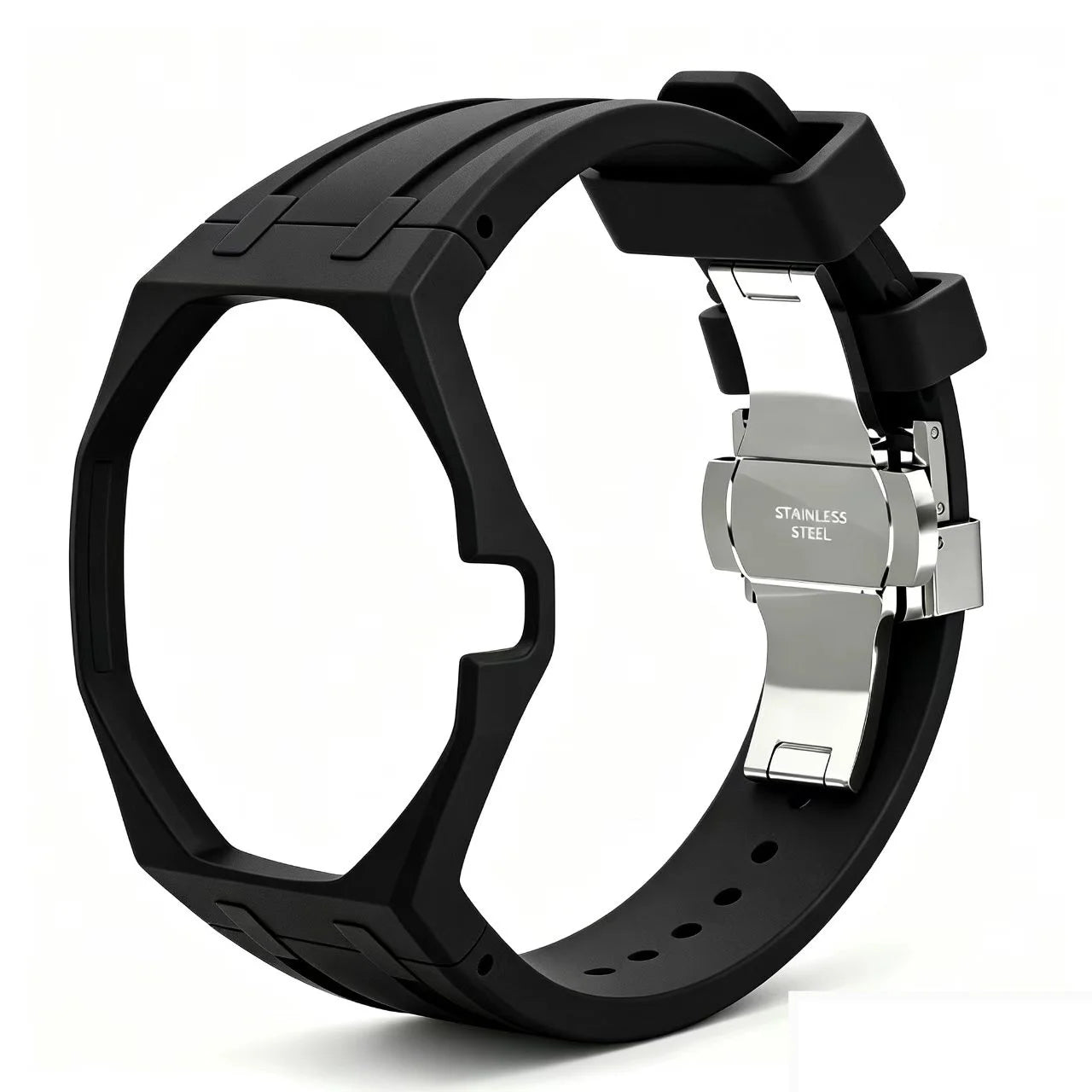 Kit Bracelet FKM + Boîtier Céramique Compatible Swatch x AP Royal Oak Boucle Déployante – CLEVI Paris