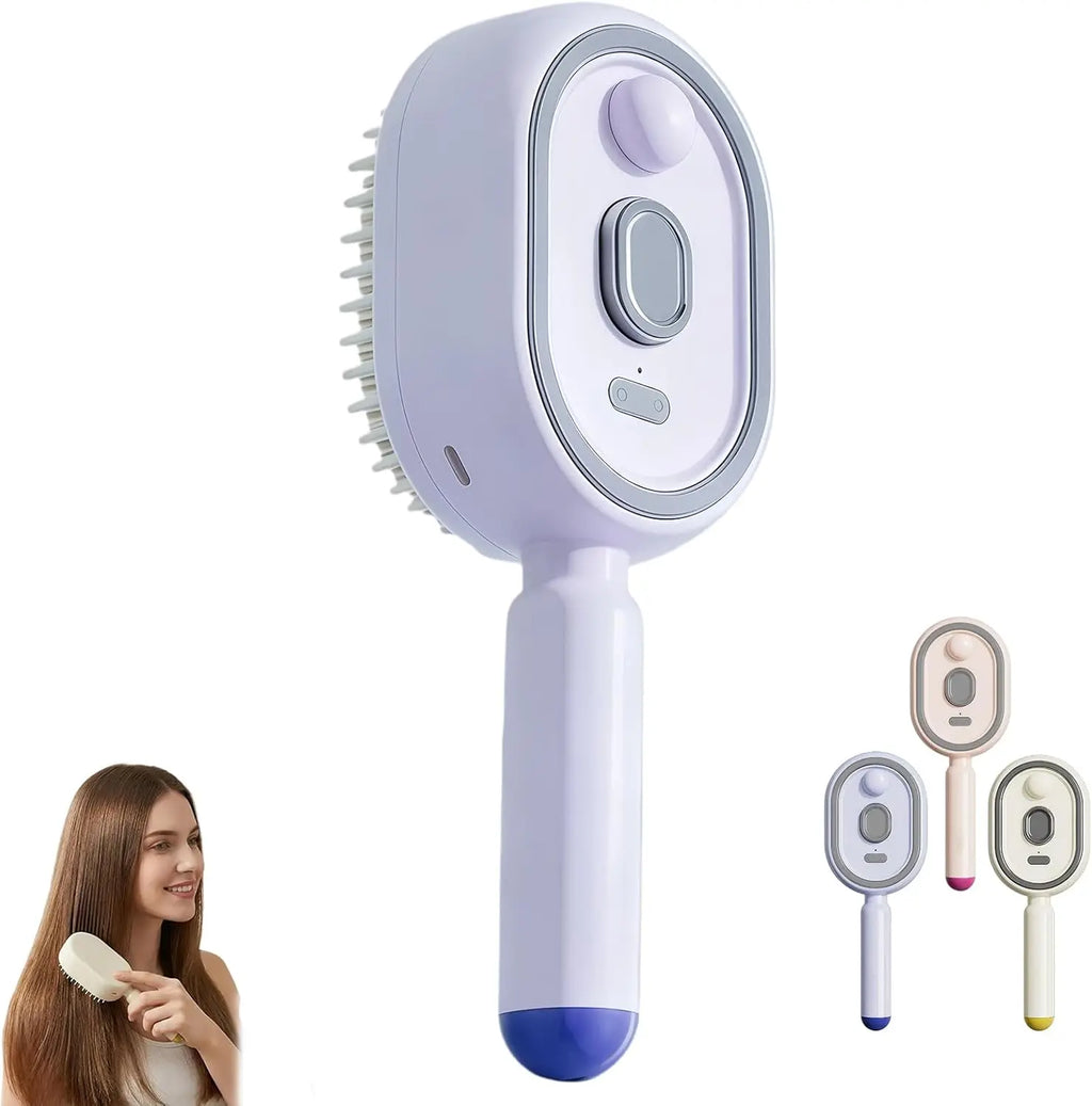 Brosse Massage Électrique 3-en-1 Spray Hydratant Cuir Chevelu Rechargeable – CLEVI Paris
