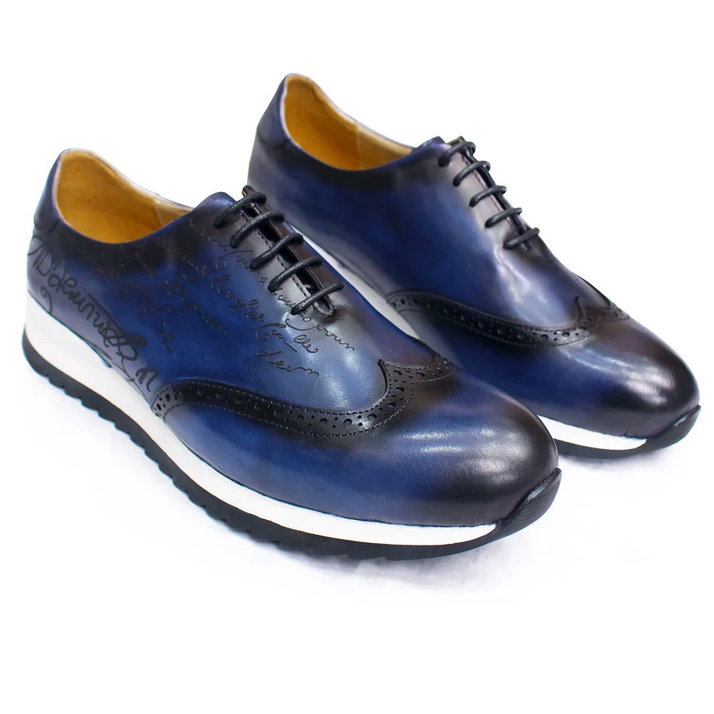 Loafer Homme Cuir Fait Main | Rehaussant Lacets Motif Totem Bureau Casual