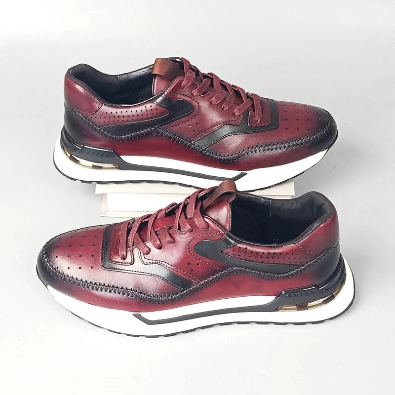 Sneakers en cuir à lacets pour homme – CLEVI Paris