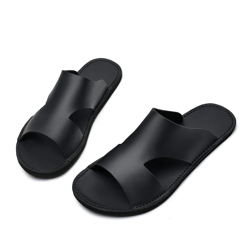 Sandales Homme Été – Cuir PU Semelle EVA Antidérapante, Style Casual Plage | Noir, Kaki ou Marron