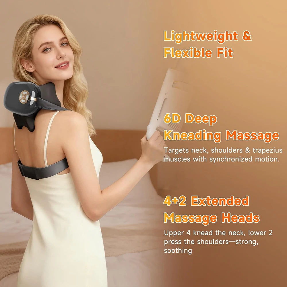 Masseur Cervical 6D Shiatsu Sans Fil Chauffant – CLEVI Paris