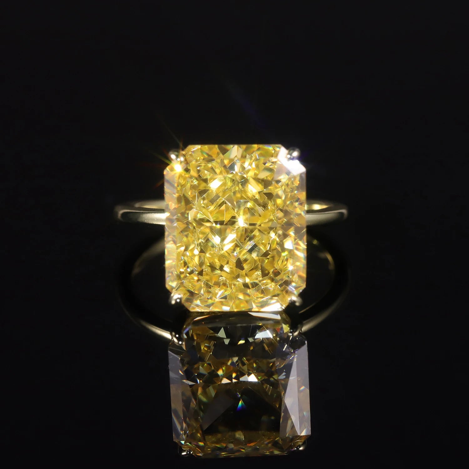 Bague Cocktail Zircon Jaune Fantäisie Diamond-Fire | Argent 925 Fait Main Cadeau – CLEVI Paris