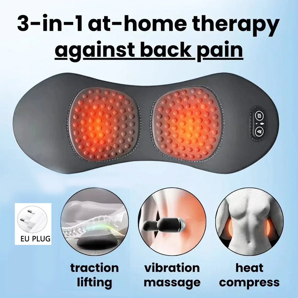 Masseur Dorsal 3-en-1 — Traction Lombaire, Thermothérapie & Massage Vibrant | CLEVI Paris