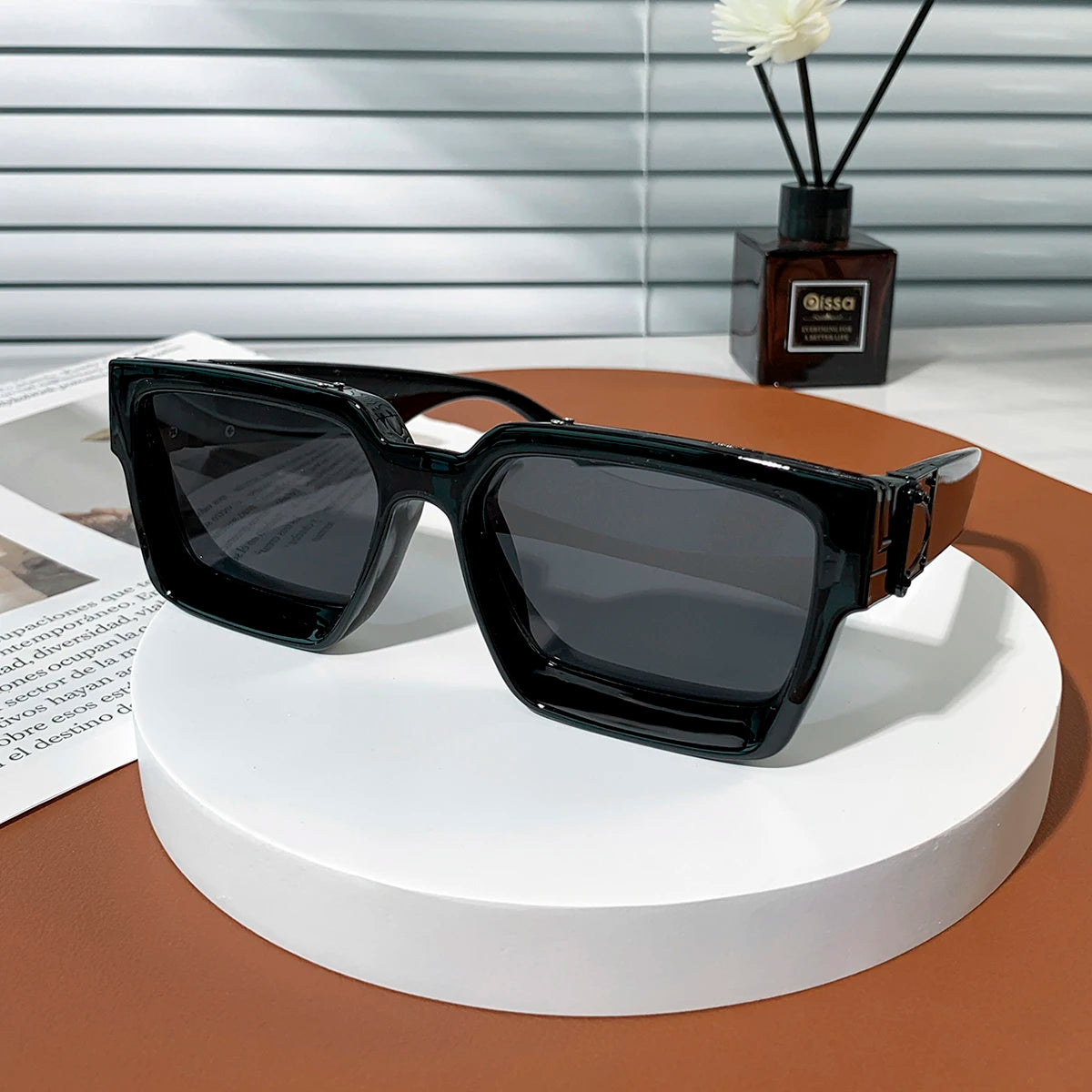 Lunettes de Soleil Carrées Style Millionnaire Rétro Homme – Monture Polycarbonate UV400 Catégorie 3 – CLEVI Paris