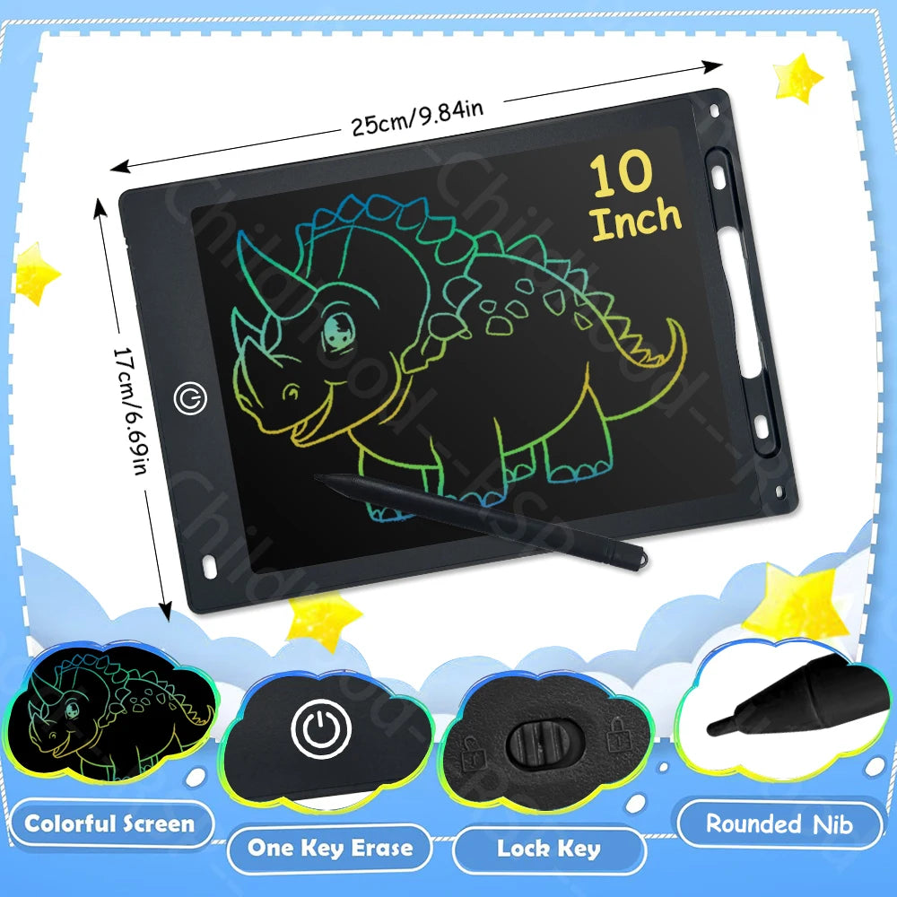 Ardoise LCD RSP 6,5" à 12" – Tablette Dessin & Écriture Enfants, Effaçable, Certifiée CE – CLEVI Paris