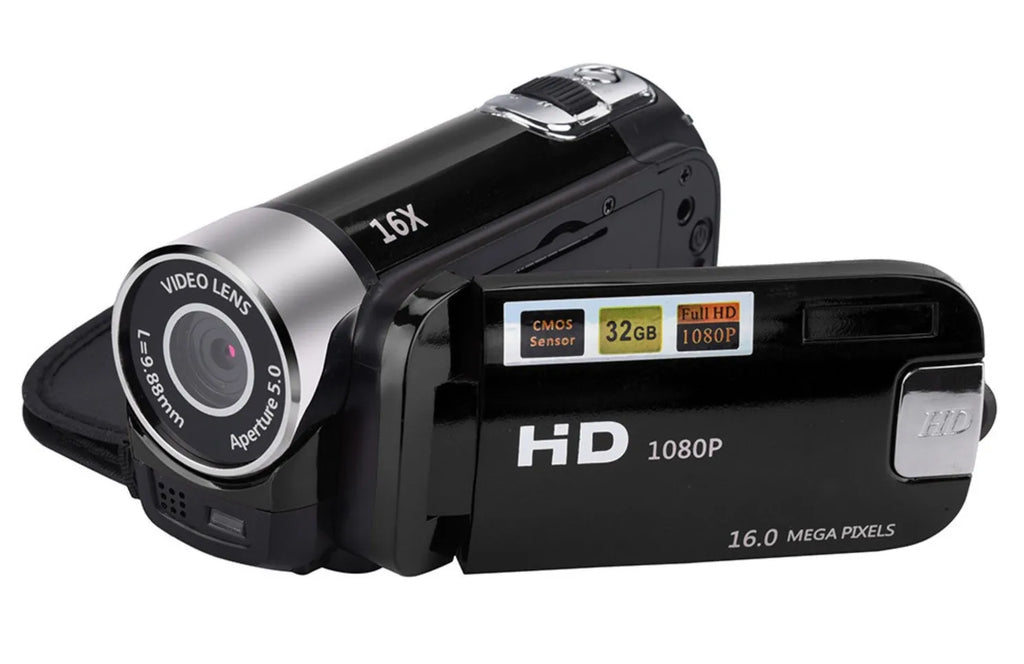 Caméscope DV 1080P – Écran Rotatif 2.7", Zoom 16x, Selfie, Vlogging & Cadeau