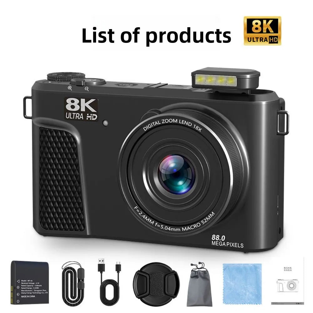 Appareil Photo Vlogging JSAMAZING W300 8K 88MP – Écran 3" Orientable 180°, Zoom 18x, WiFi, Stabilisation Double, YouTube – CLEVI Paris