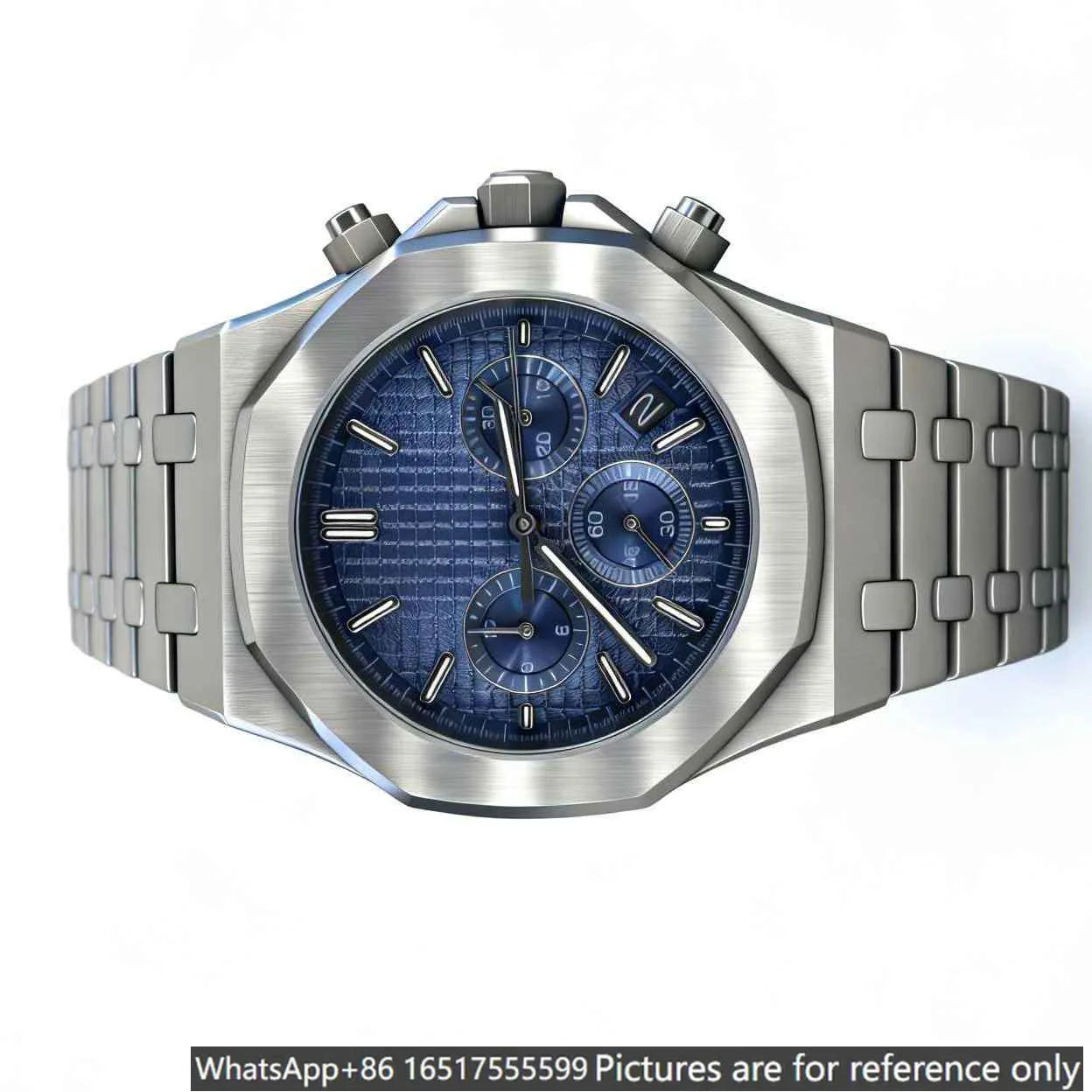 Montre Homme Quartz HU5 Acier 904L Poli Miroir 42mm Bracelet Acier Lumineux Calendrier 3 ATM 12 Coloris – CLEVI Paris
