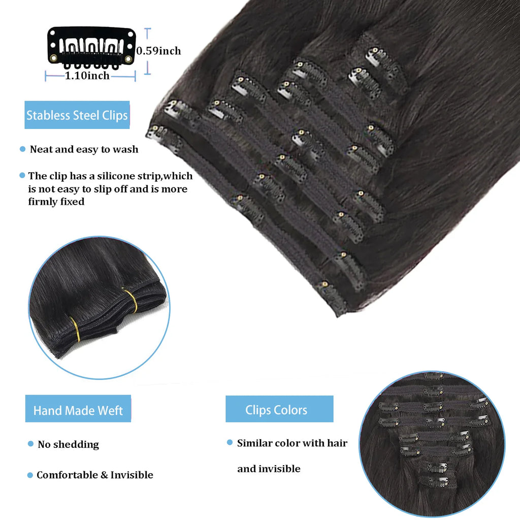 Clip-In Extensions Cheveux Humains Double Weft – CLEVI Paris