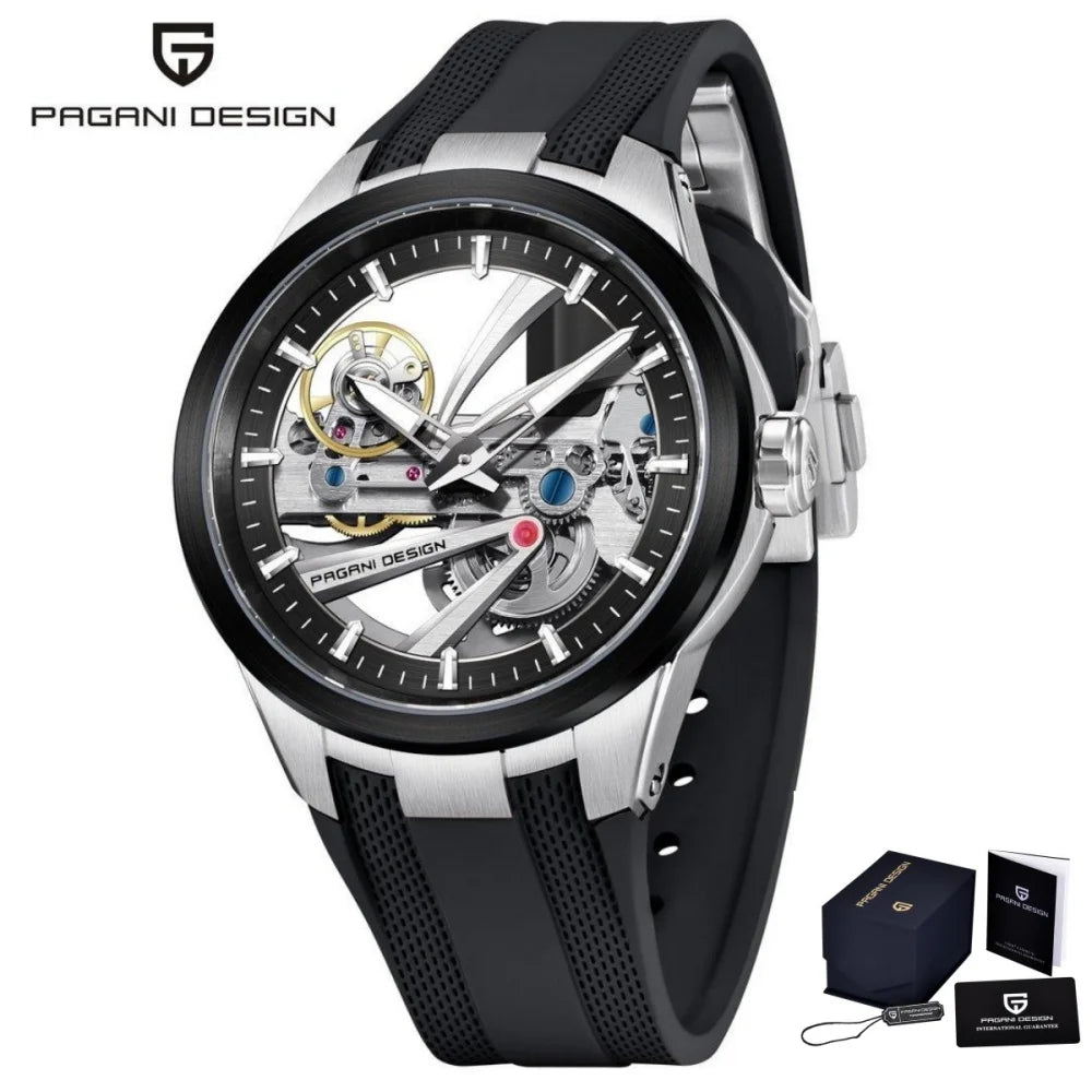 Montre Homme Automatique Squelette Caoutchouc Pagani Design PD-YS030 – CLEVI Paris