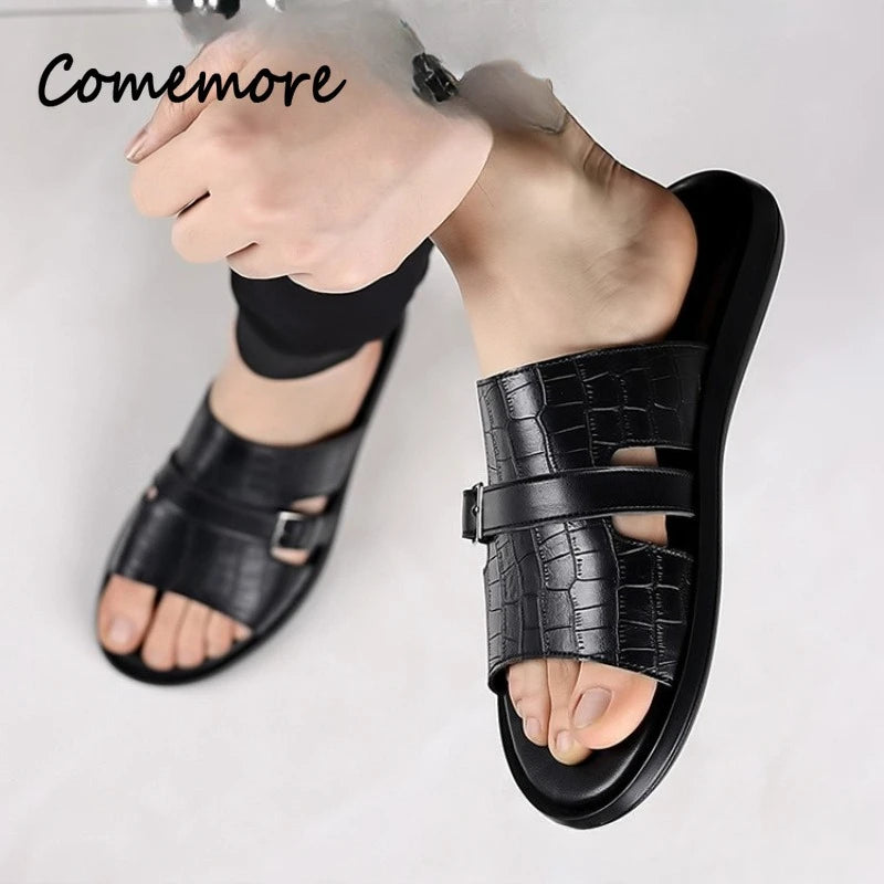 Sandales homme Comemore noires d’été – CLEVI Paris