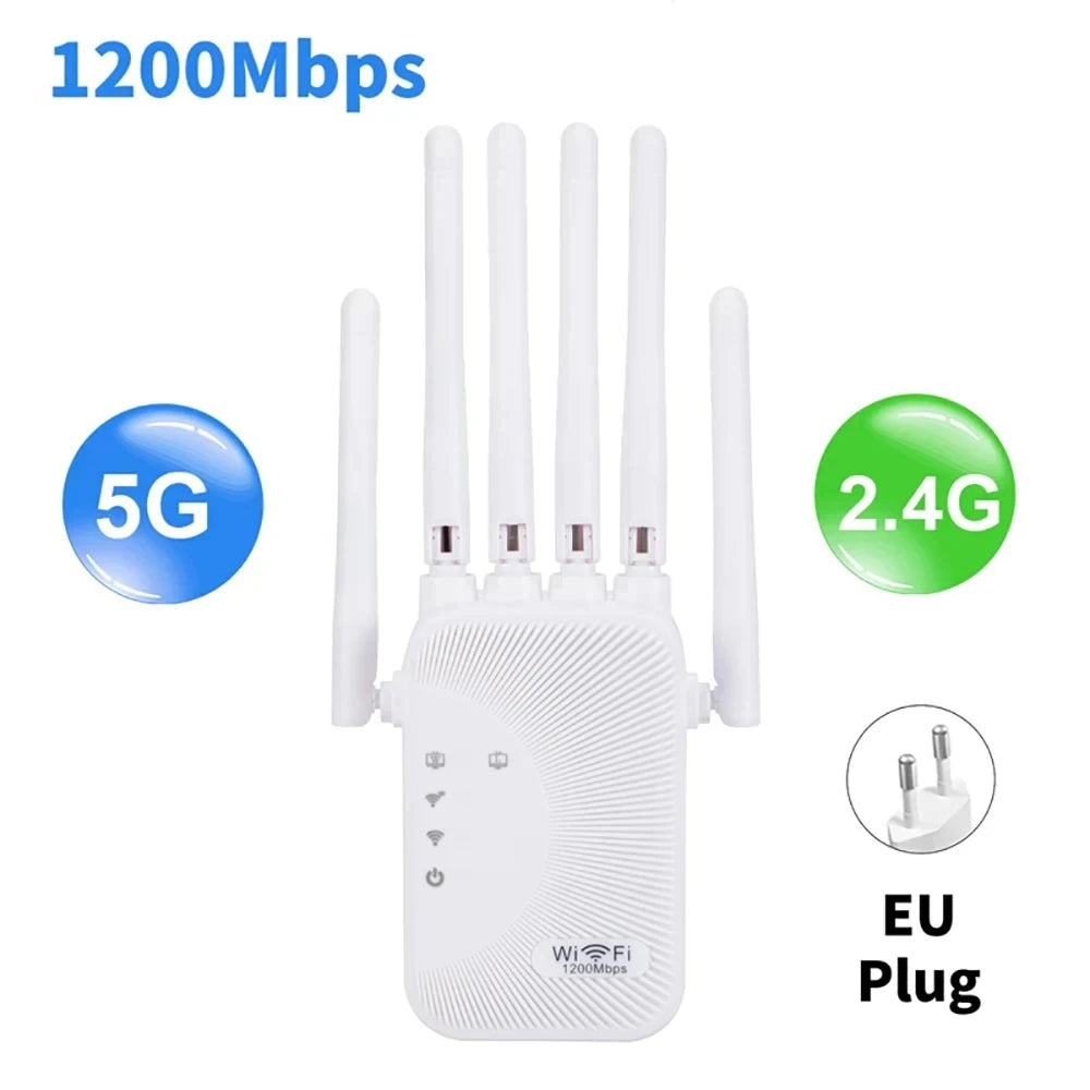 Répéteur WiFi Double Bande 1200 Mbps – Amplificateur 2,4 GHz & 5 GHz