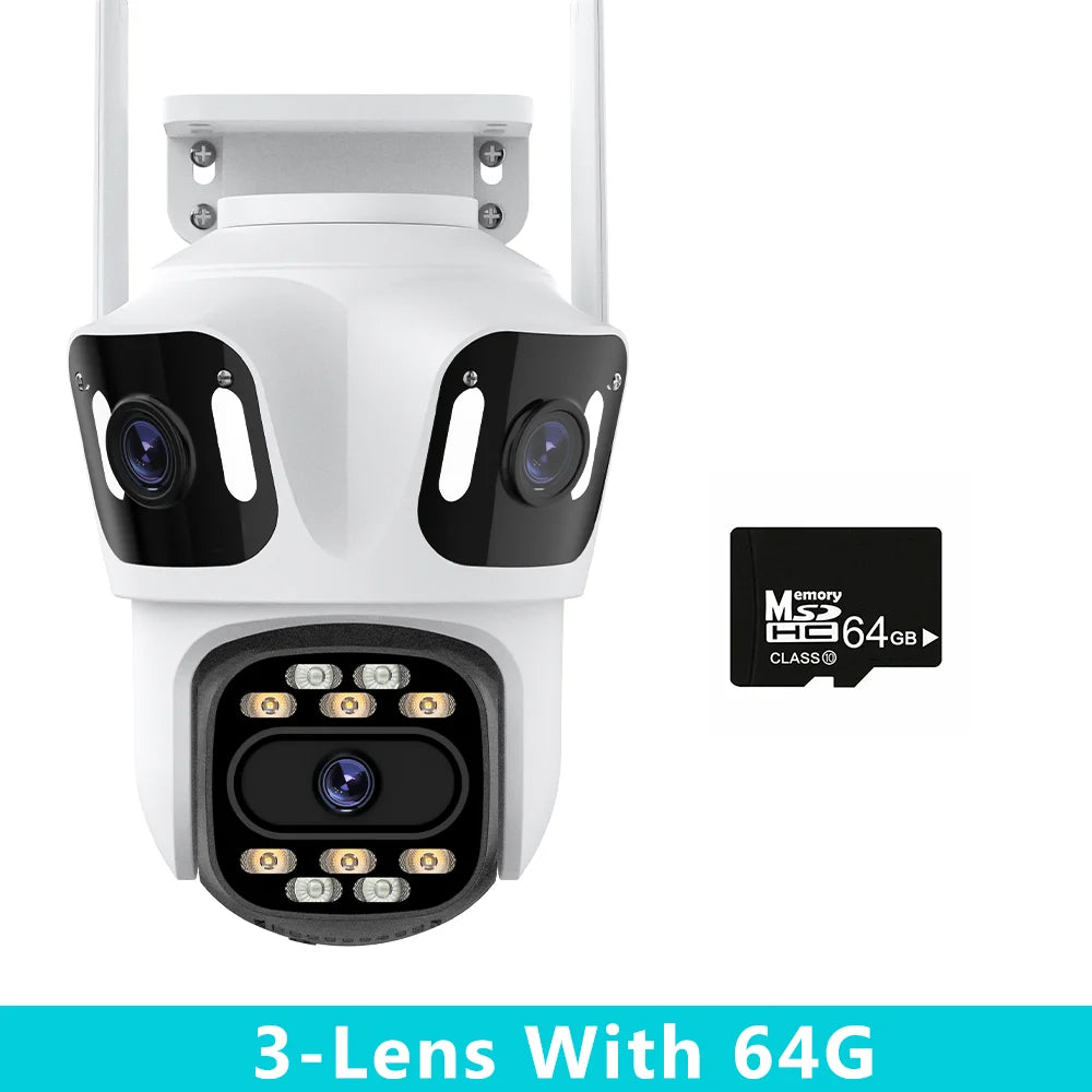 Caméra Surveillance WiFi PTZ 2/3 Objectifs — Vision Nocturne, IA & IP66 — CLEVI Paris