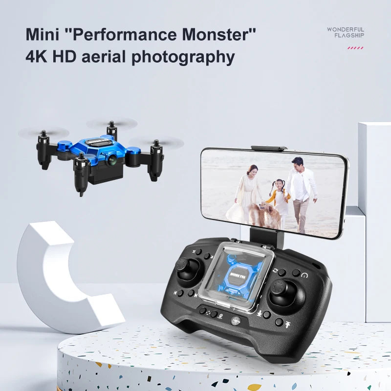 Mini Drone Pliable K04 – Caméra 4K, Moteur Brushless, Protège-Hélices, 12 min de Vol – CLEVI Paris