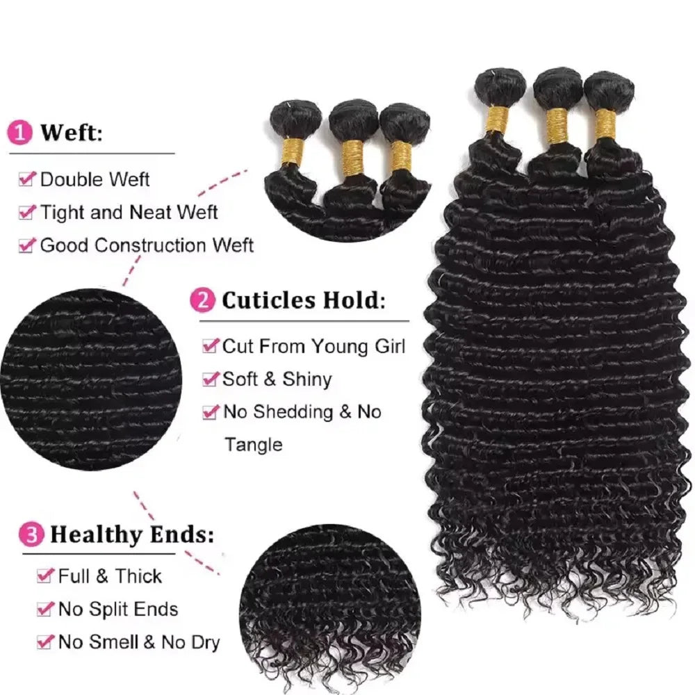 Mèches Deep Wave Remy 10–40 pouces – CLEVI Paris