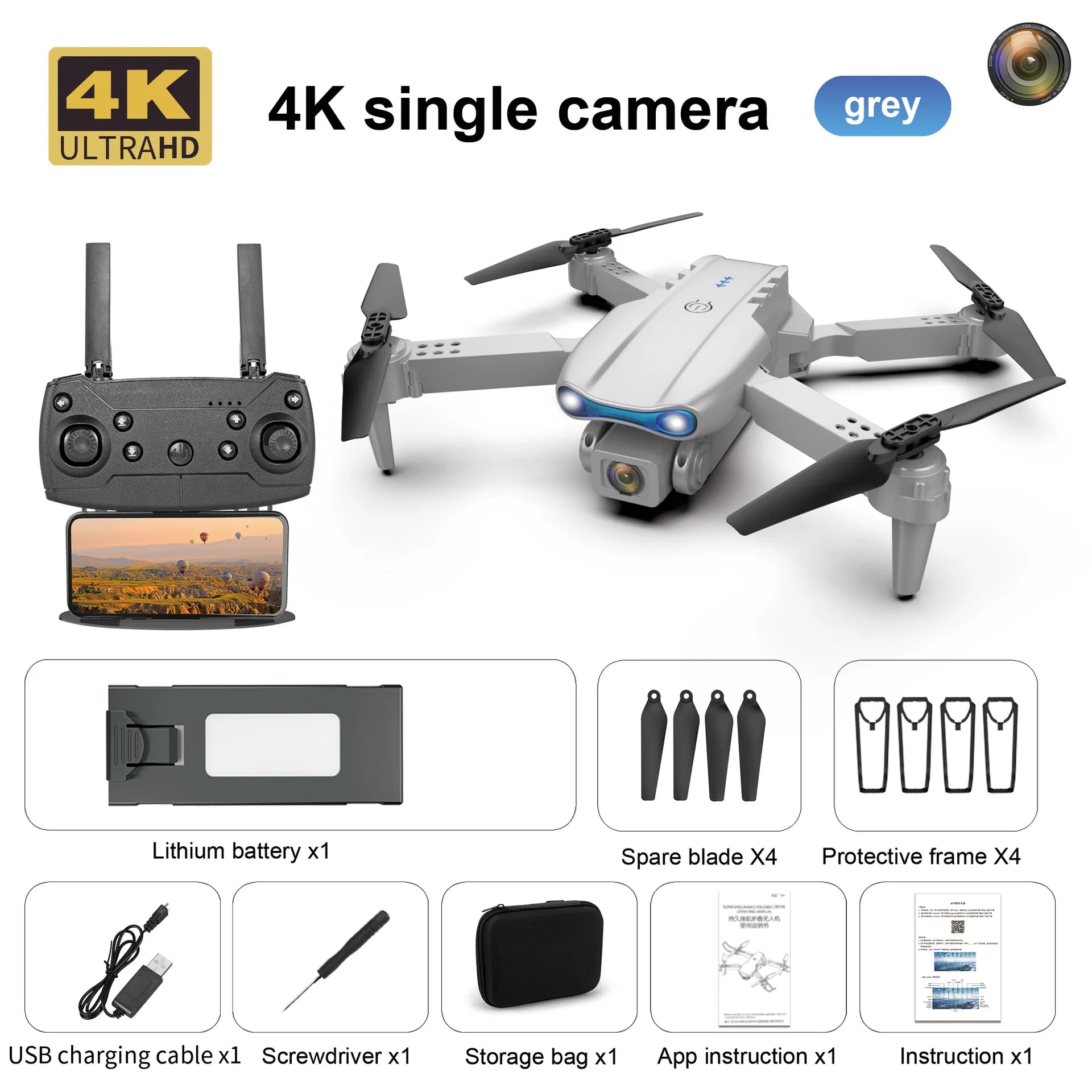 Mini Drone Pliable E99 4K WiFi – Double Caméra FPV, Décollage/Atterrissage Automatique & Gyroscope – CLEVI Paris