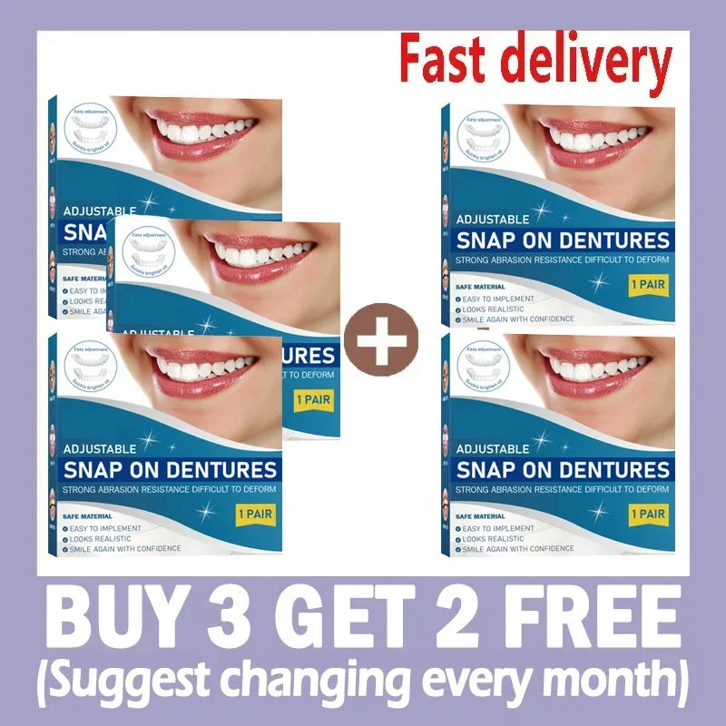 Kit Dentier Snap-On Ajustable – Réparation Instantanée, Couronne Temporaire & Solution Invisible Médicale