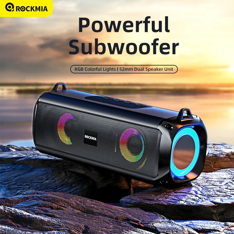 Enceinte Bluetooth Rockmia EBS-045 10W RGB LED TWS Micro TF USB 4h – CLEVI Paris