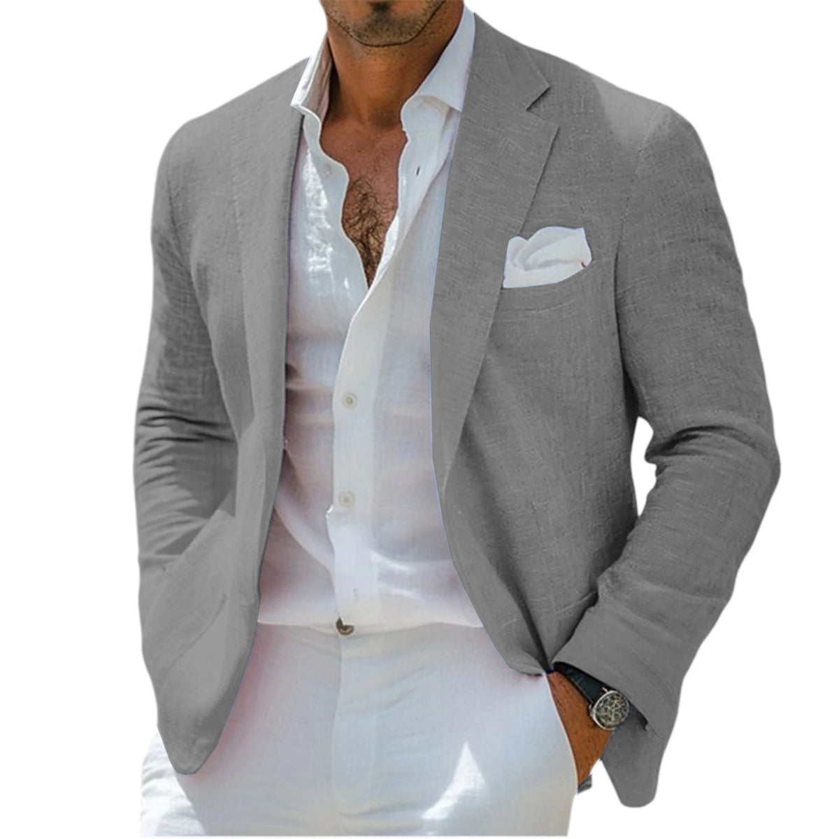 Blazer Lin Homme Coupe Ajustée – CLEVI Paris