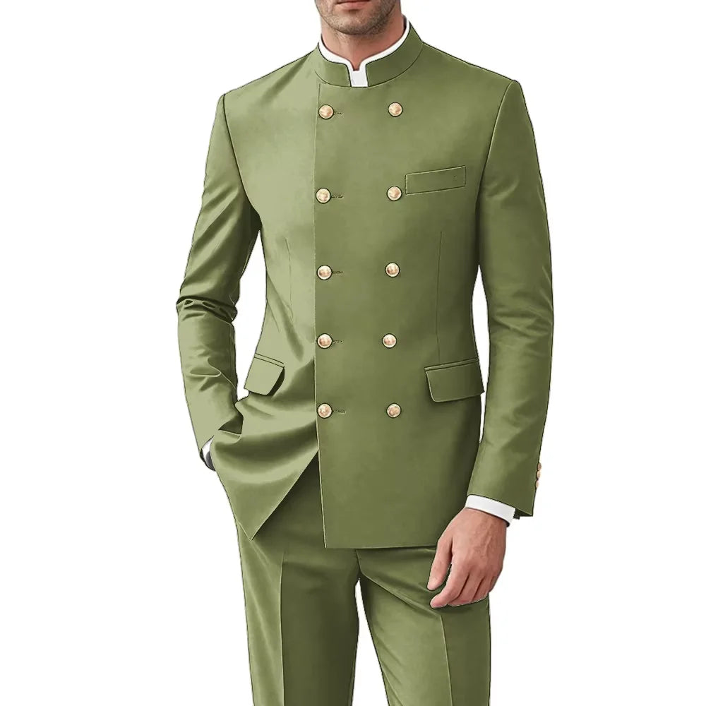 Costume Col Mandarin Homme Croisé – CLEVI Paris