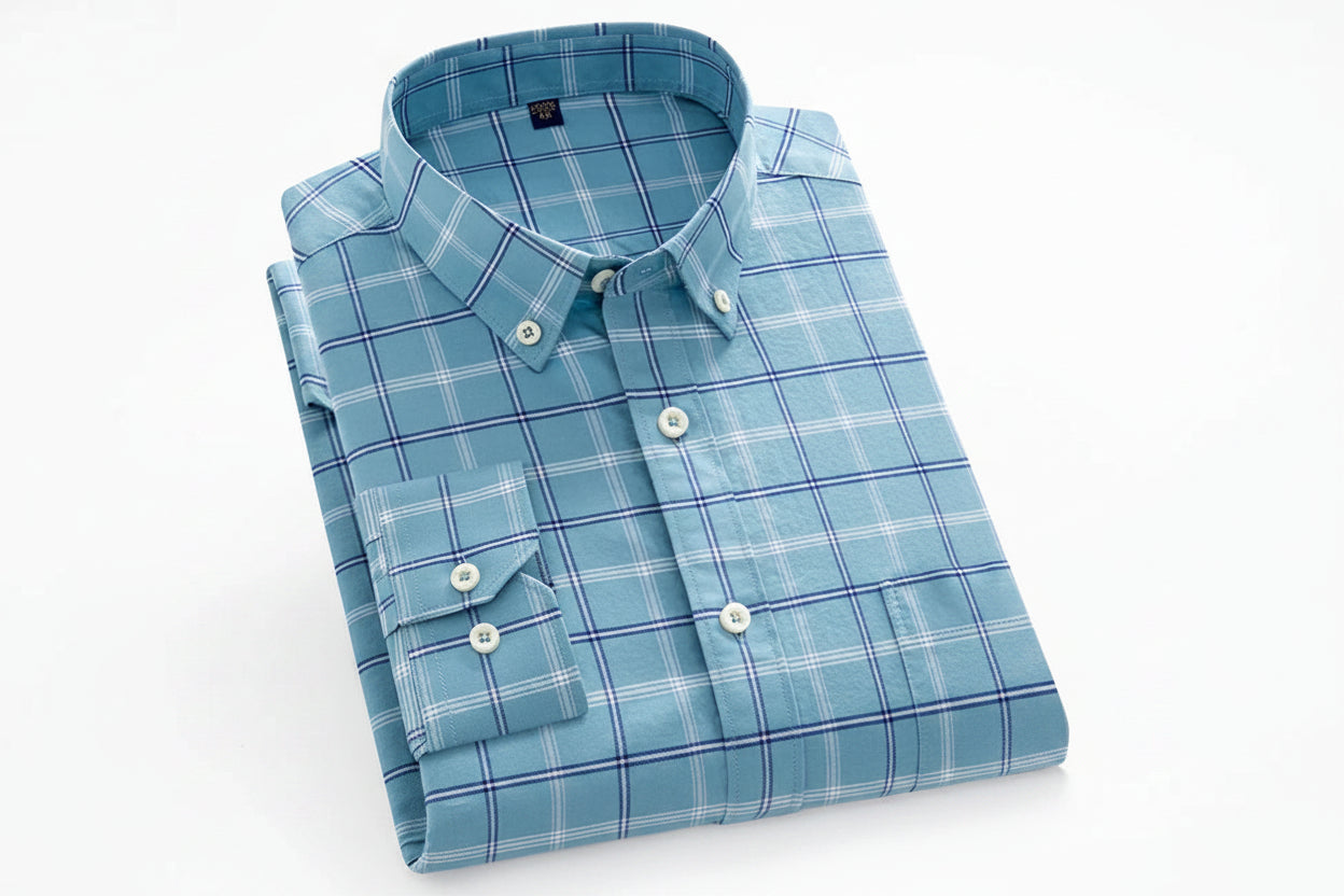 Chemise Homme Oxford Manches Longues Coton Slim Fit – CLEVI Paris