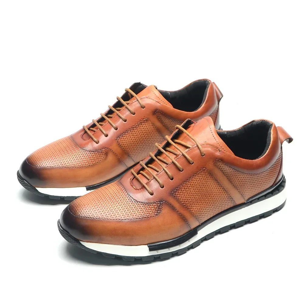 Oxford Homme Luxe Cuir Véritable Style Européen | Ajouré Lacets 4 Coloris