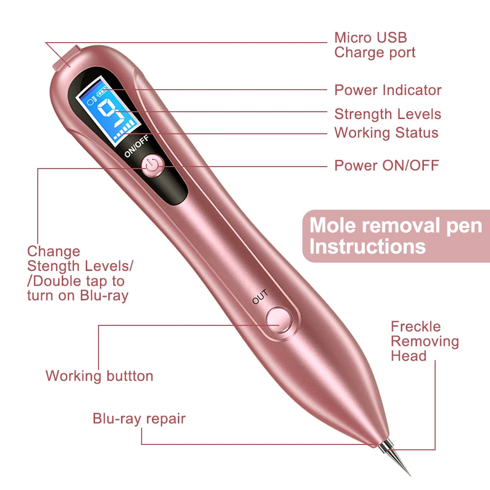 Stylo Plasma Professionnel Anti-Taches Verrues Grains de Beauté 9 Niveaux USB – CLEVI Paris