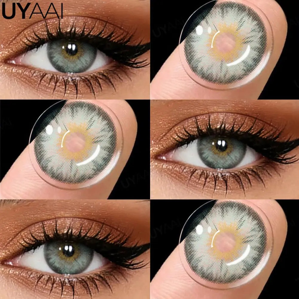 Lentilles de Contact Colorées UYAAI – 15 Teintes de Vert, Sans Correction, Port Annuel