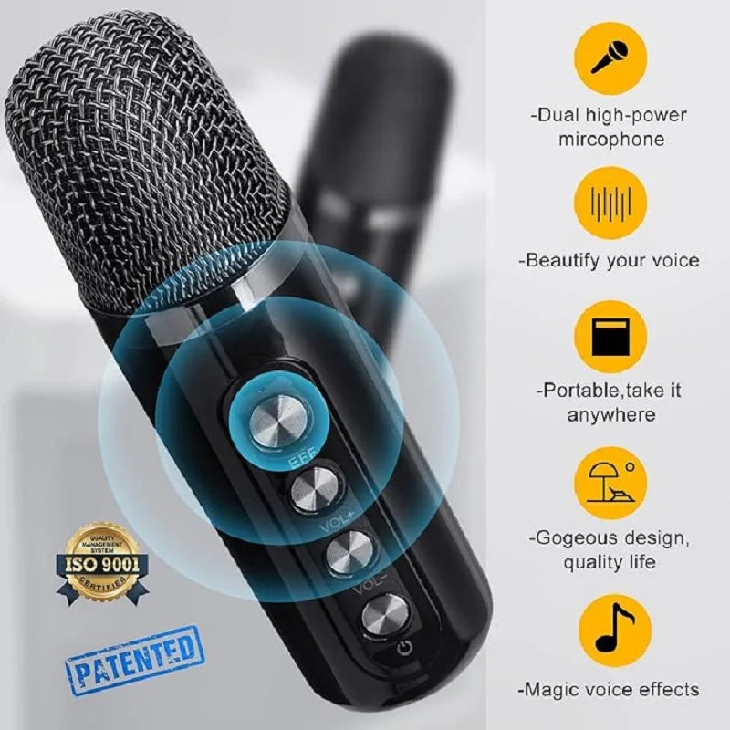 Enceinte Karaoké Bluetooth 20W – 2 Micros Sans Fil Inclus, Basse, 6h | Newmsnr