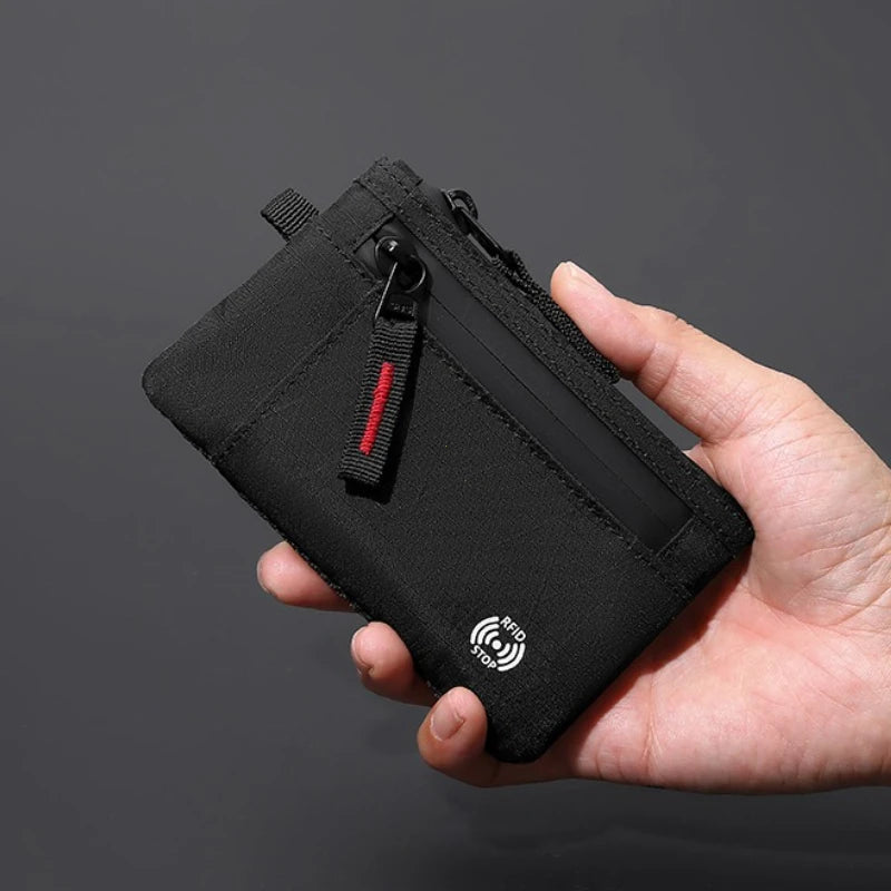 Porte-Cartes RFID Nylon Slim Homme — Mousqueton, Clip Ceinture ou Fermeture Éclair, Multi-Coloris | CLEVI Paris
