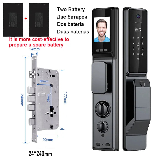 Serrure Connectée X6DL Extérieure IP66 Reconnaissance Faciale Caméra WiFi Tuya – CLEVI Paris