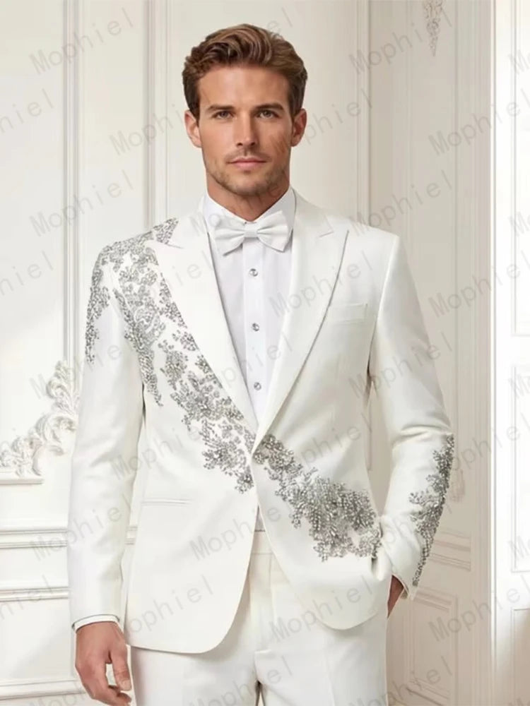 Costume homme 2 pièces floral brodé – CLEVI Paris