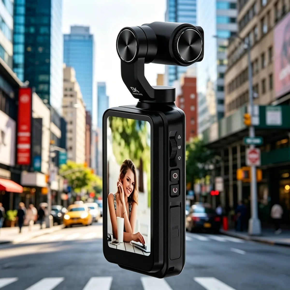Caméra de Poche 5K 30fps – Stabilisation d’Image, Grand Écran Intégré, Vlogging & Voyage – CLEVI Paris