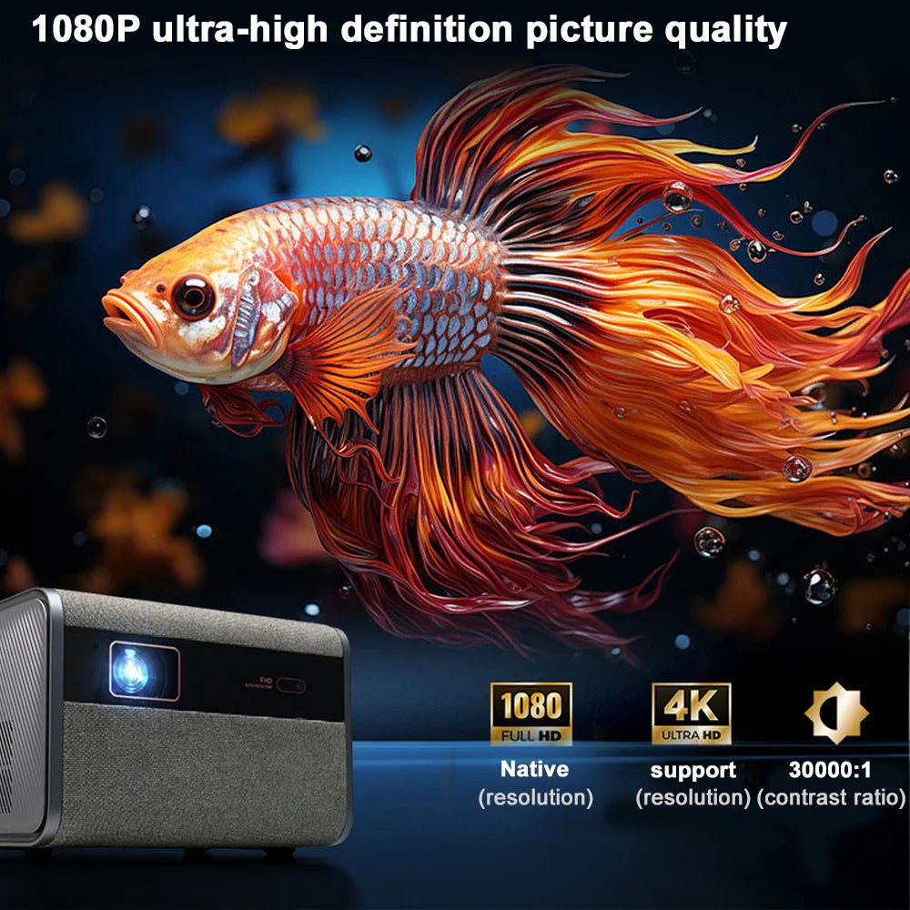 DITONG J10 Vidéoprojecteur Android 11 1080P 4K 3500 ANSI Autofocus 6D Son 20W – CLEVI Paris