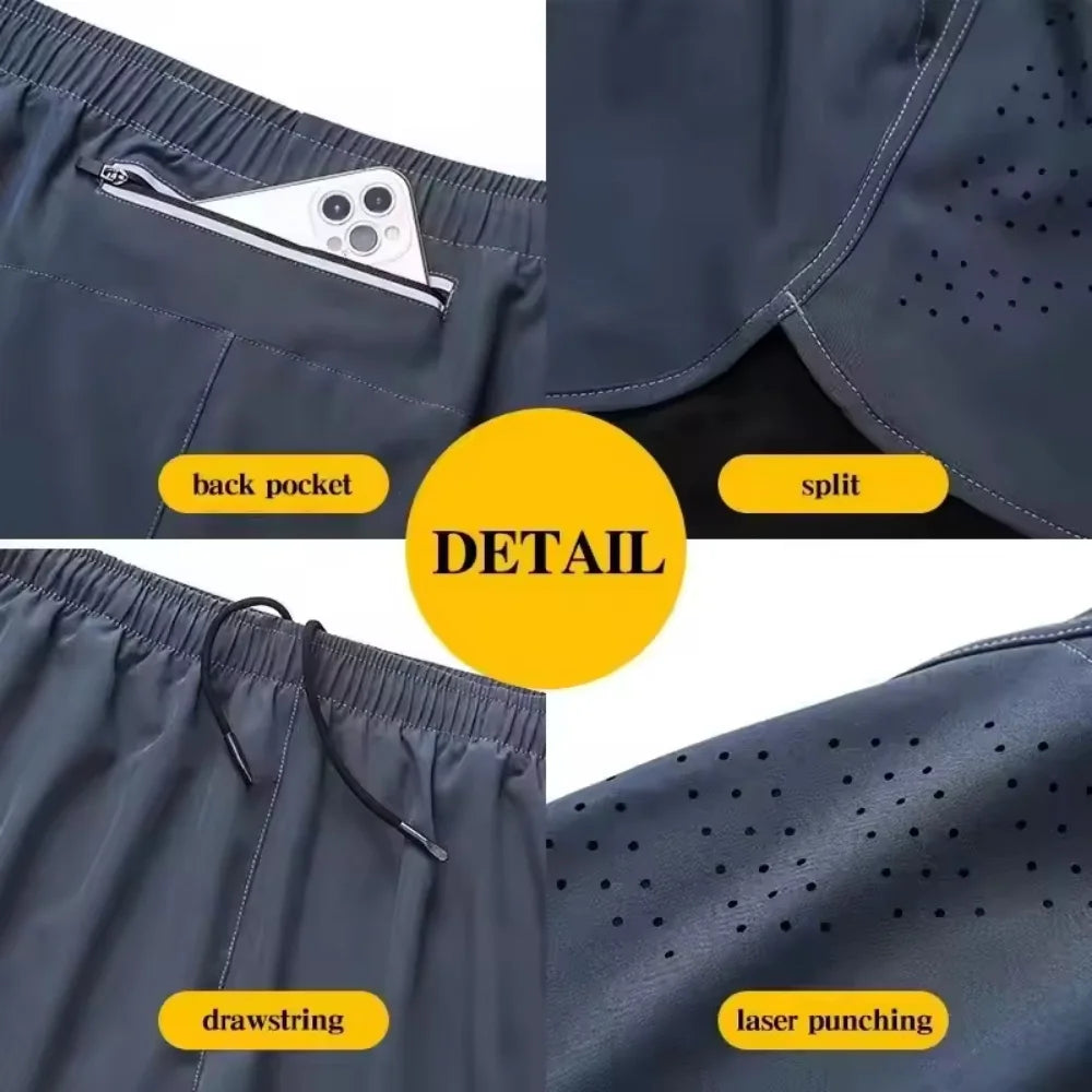Short Homme 2-en-1 Double Couche Séchage Rapide Sport Running – CLEVI Paris