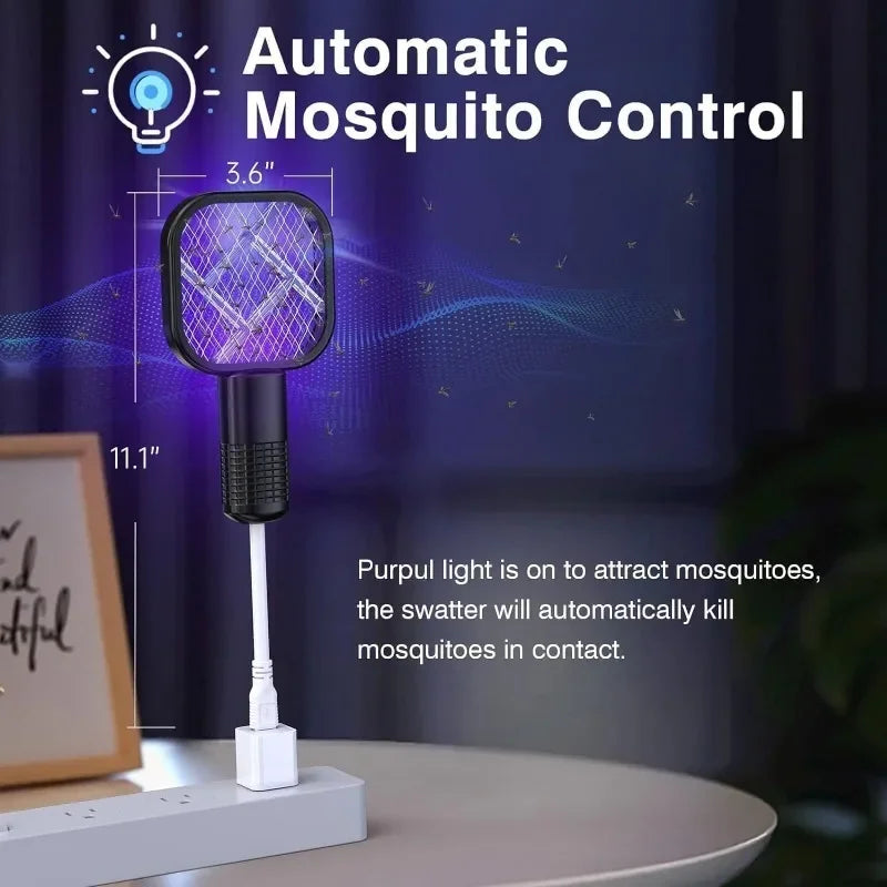 Raquette Anti-Insectes USB Rechargeable Lumière UV 2-en-1 Camping & Maison – CLEVI Paris