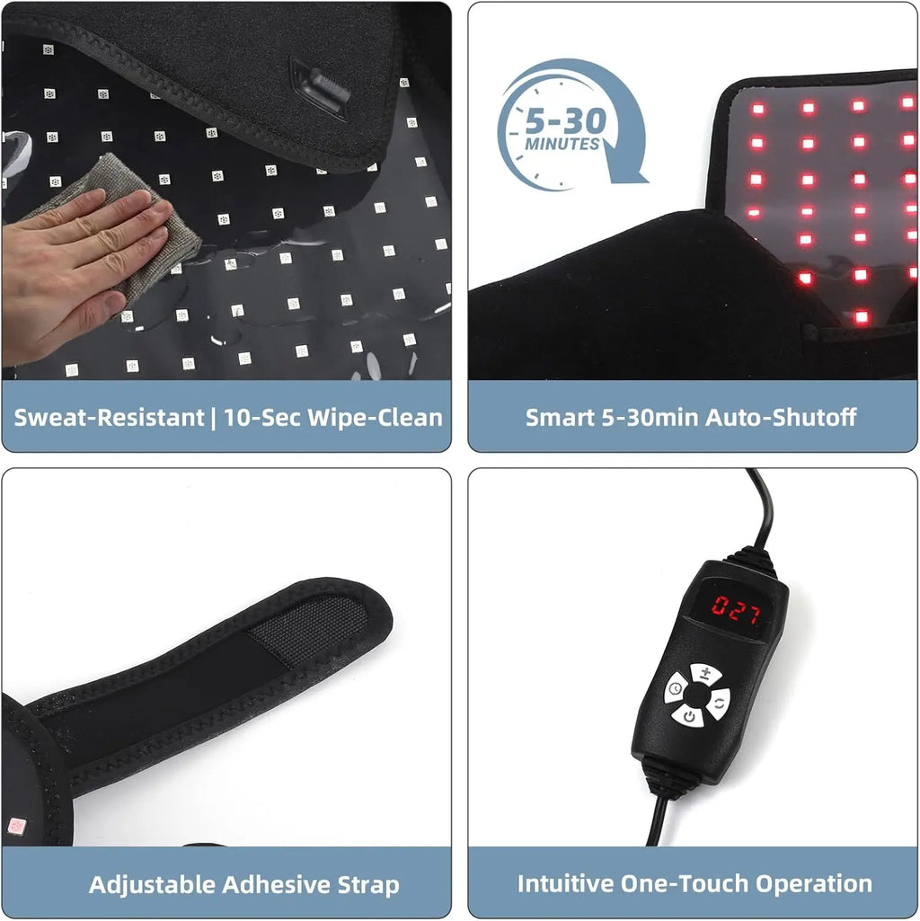 Coussin LED rouge et infrarouge pour cou et épaules – CLEVI Paris