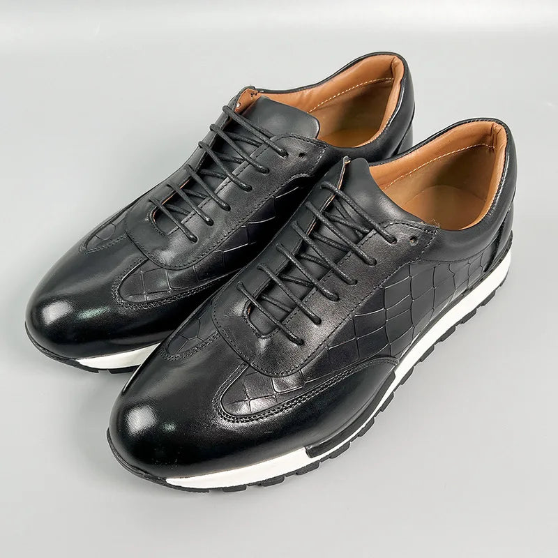 Sneakers en cuir à lacets pour homme – CLEVI Paris