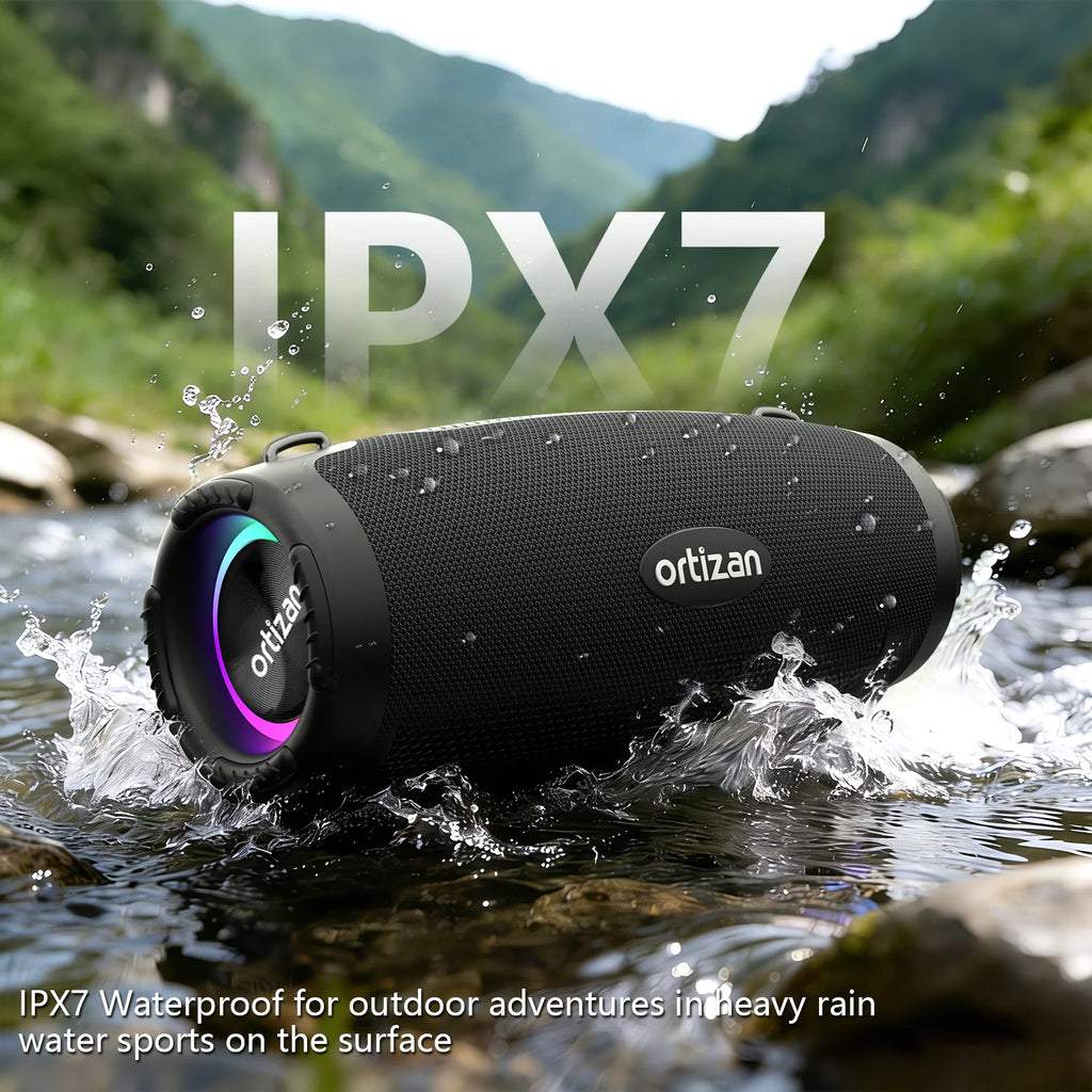 Ortizan M8 Enceinte Bluetooth 60W IP67 Auracast RGB Bass Boost 20h – CLEVI Paris