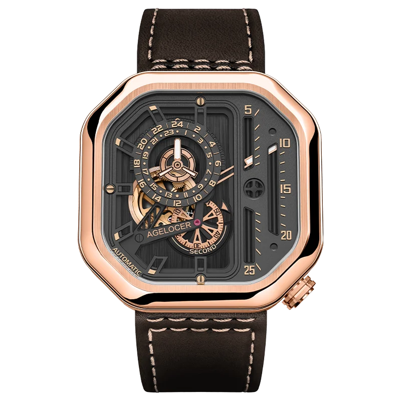 Montre Homme Automatique Squelette Racing Agelocer – CLEVI Paris
