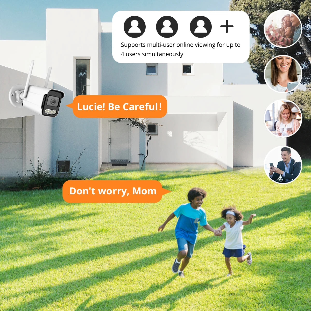 Caméra IP WiFi Extérieure 4K/8MP – Vision Nocturne Couleur, Audio Bidirectionnel, Sirène, IP66, App CamHi – CLEVI Paris