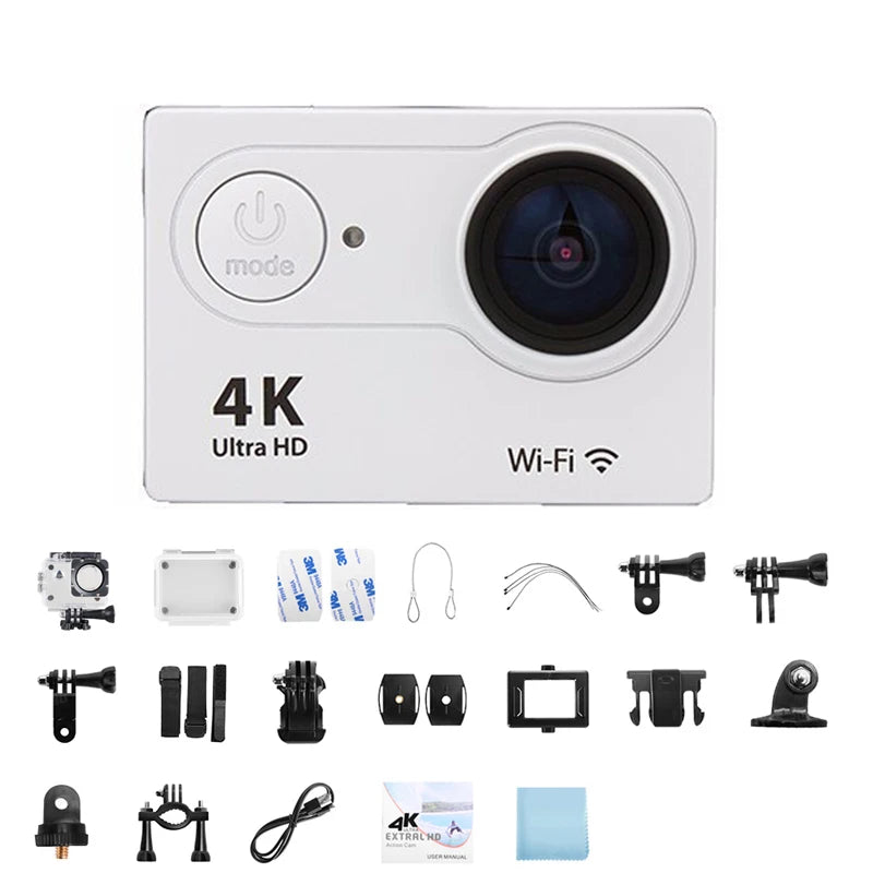 Caméra Action 4K Fomscvka – 1080P/60fps, WiFi, Étanche, Écran 2", Télécommande, 8 Coloris, microSD en Option