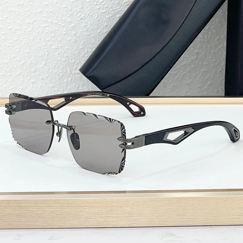 Lunettes de Soleil Homme Homotati Z154 – Sans Monture Acétate Artisanal Taillé Diamant UV400 – CLEVI Paris