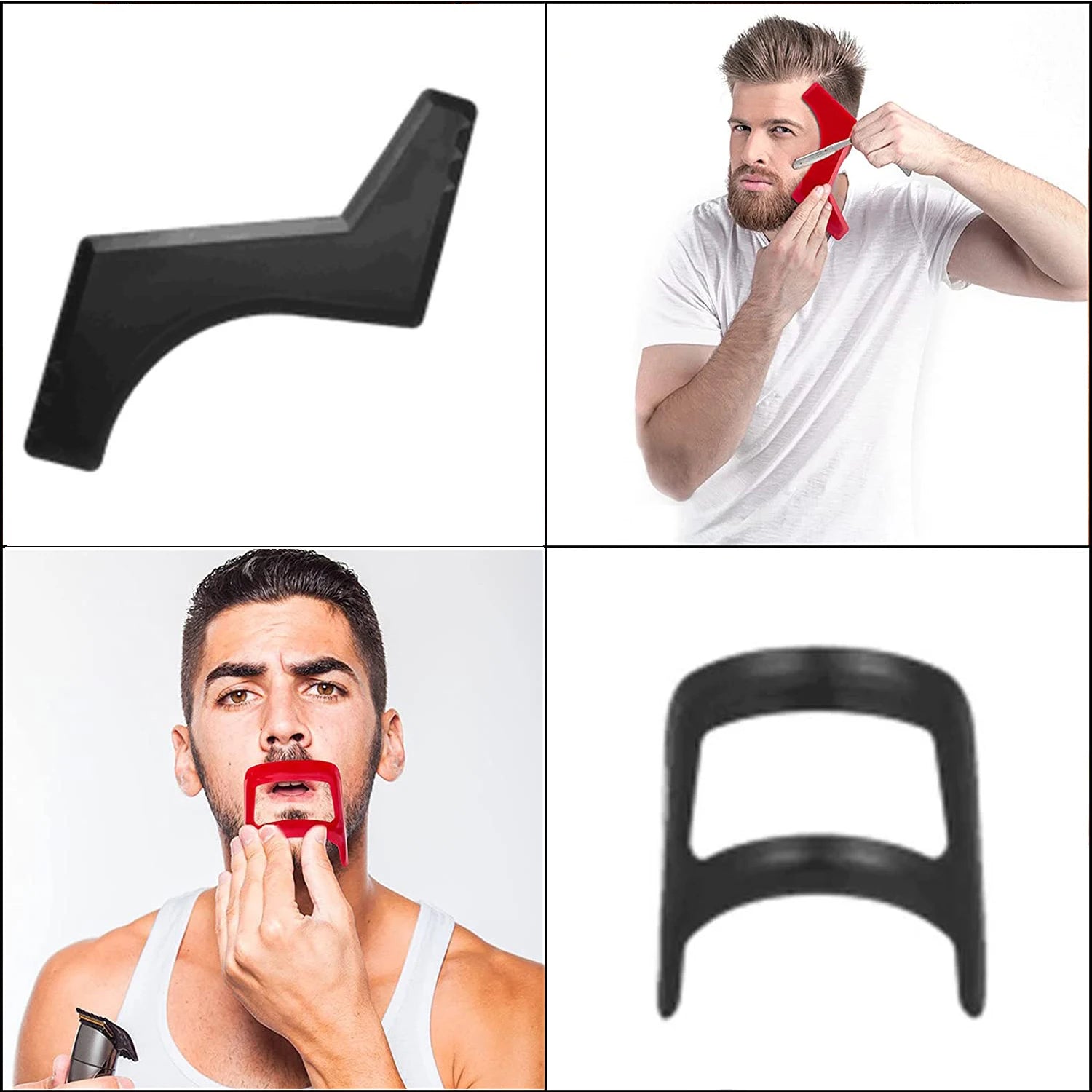 Gabarit Rasage Barbe & Coiffure en Plastique | Kit Taille-Barbe & Contour Nuque – CLEVI Paris