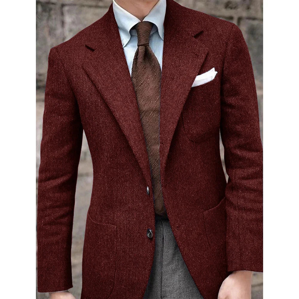 Blazer homme à chevrons simple boutonnage – CLEVI Paris