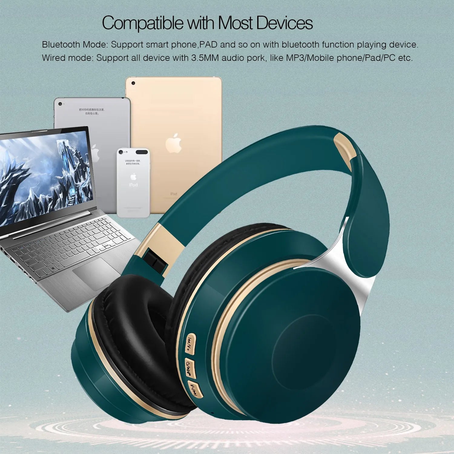 CATASSU Casque Bluetooth 5.0 Supra-Auriculaire Carte SD FM Radio 20h – CLEVI Paris