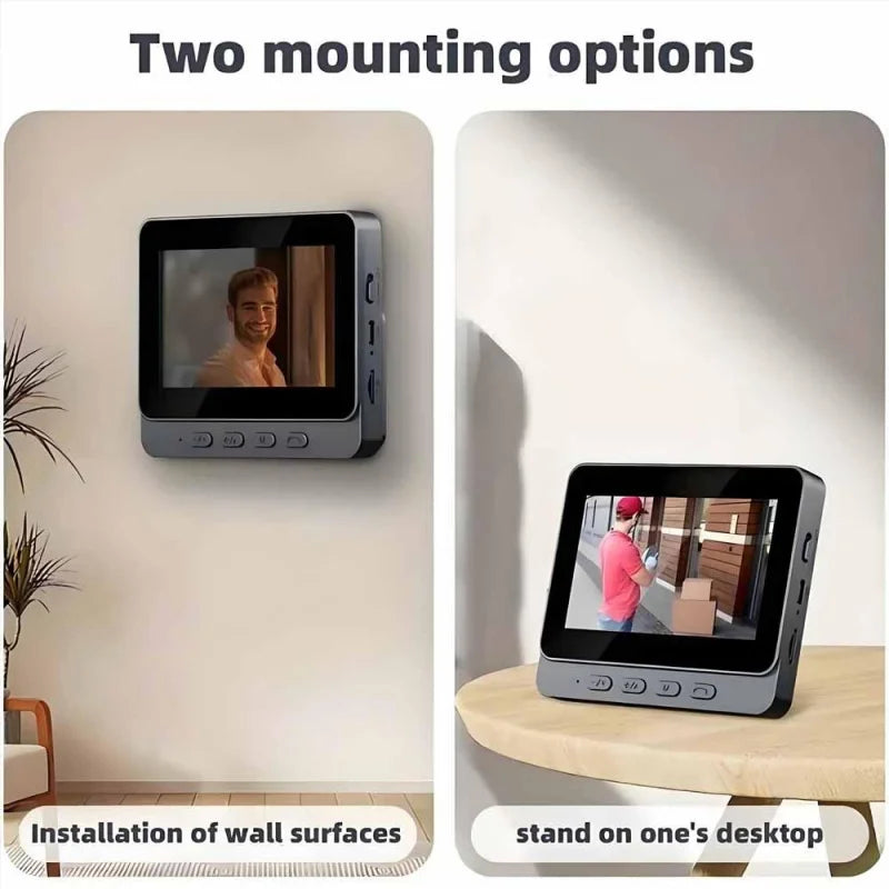 Visiophone Sans WiFi 2.4G Luxuglow – Écran IPS 4,3", Interphone Vidéo, Vision Nocturne IR, Batterie 1000mAh, Carte SD 128Go