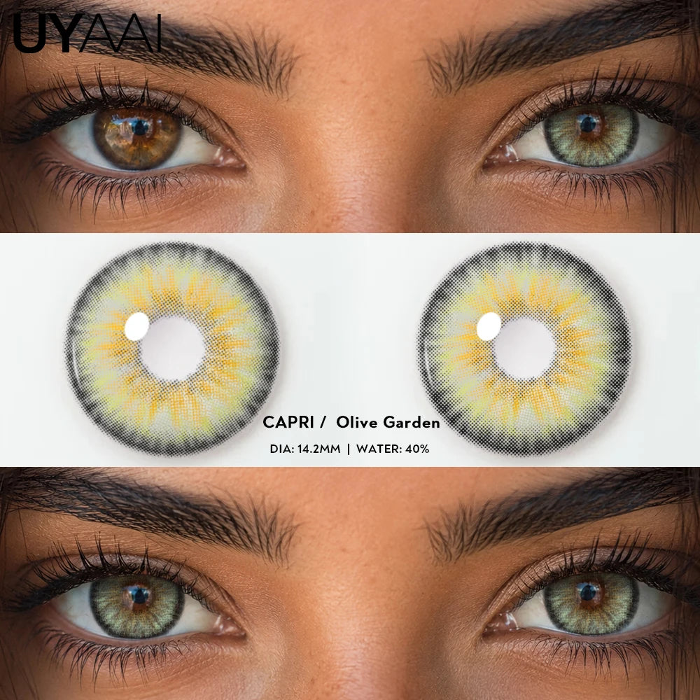 Lentilles de Contact Colorées UYAAI Siri & Capri | 12 Couleurs | Port Annuel – CLEVI Paris