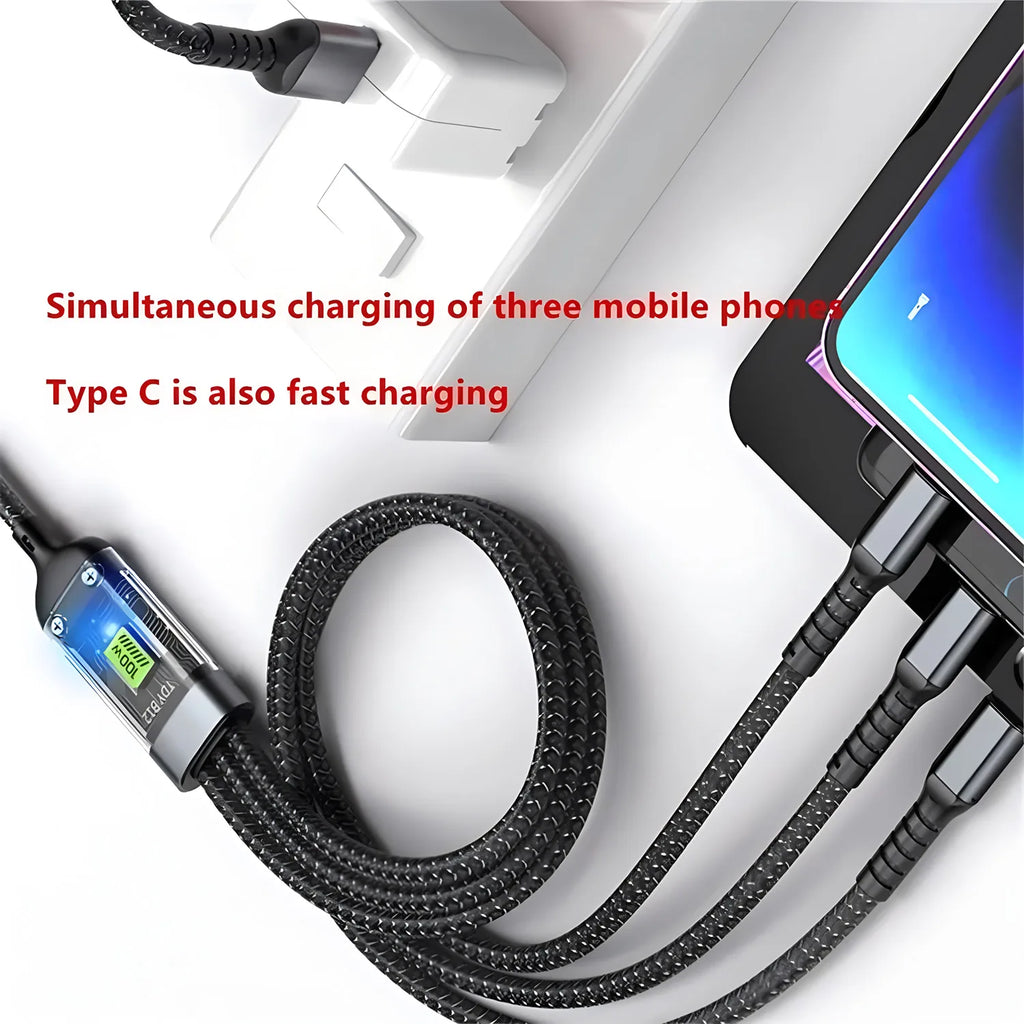Câble 3-en-1 Charge Rapide 100W USB-A — CLEVI Paris